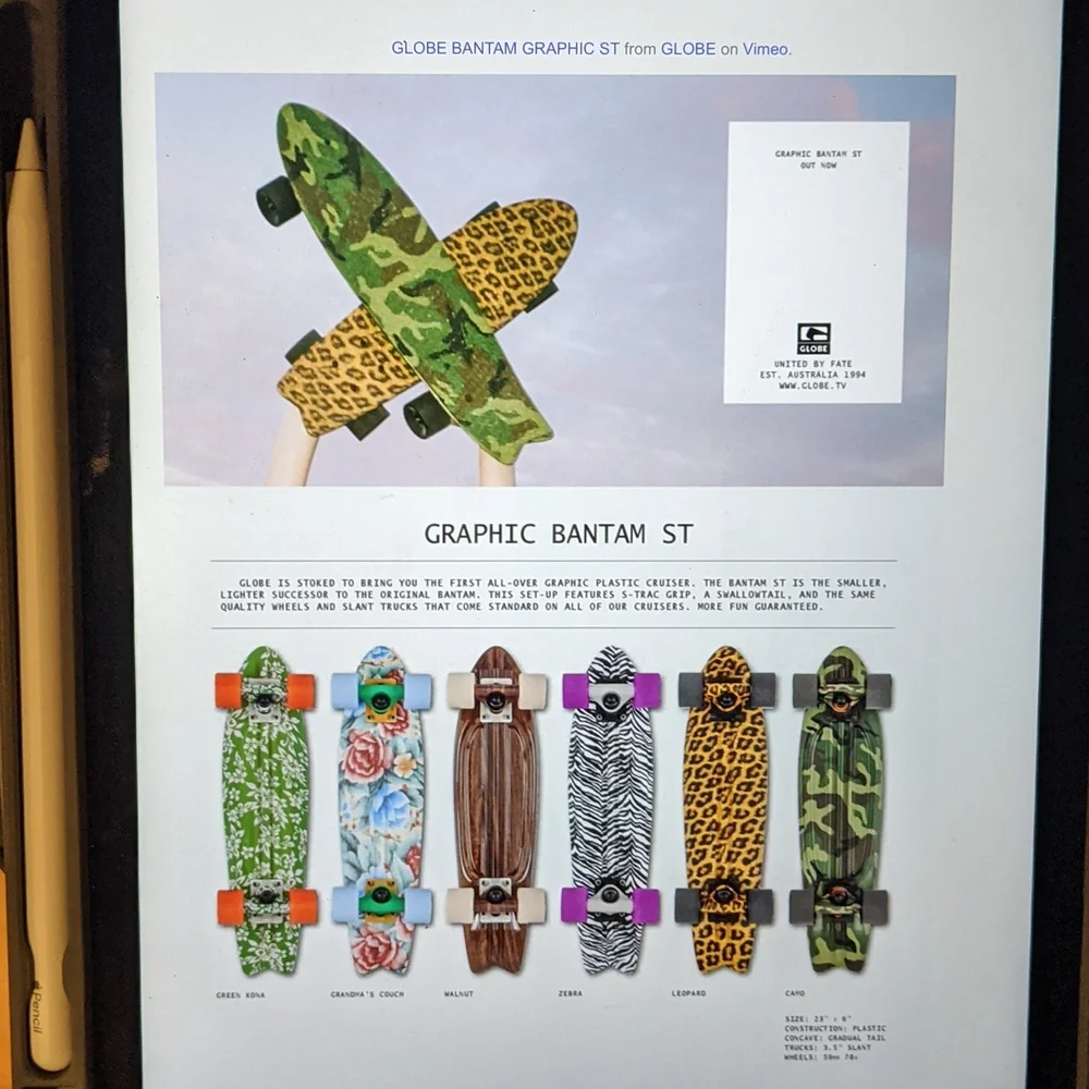 Globe Bantam Penny Board With Retro Graphic: Grandma's Couch - Picture 11 of 12